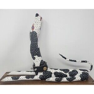 Oaxacan Painted Mexican Folk Art Dog Leather Collar Alebrije Wood By Juan 15x11"